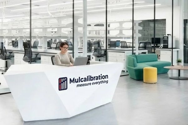 Modern reception area with workstation